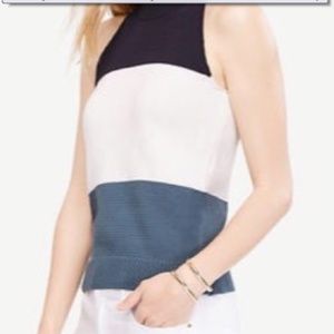 Ann Taylor Mock Neck Halter Sweater Top sz S Multi